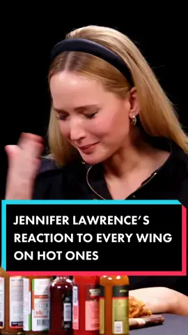 jennifer lawrence’s reaction to every wing on hot ones 🤣 #hotones #jenniferlawrence 