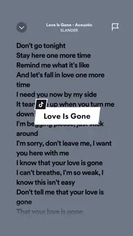 Love Is Gone! #leohernandezlyrics_ #loveisgone #slander #aesthetic #spotify #songlyrics #fyp #fypシ #trendingsong #4u 