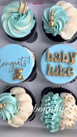 Baby Luke 🩵✨ . . . #treatboutique #chocmudcupcakes  #prettycupcakes #cupcake #babyboy #bluecupcakes #cupcakedecorating #cupcakedesign #cupcakesofinstagram #dessert #foodphotography #buttercream #buttercreamdecorating #buttercreamdesign #cupcakepiping #cupcakedesign #vanillabuttercream #sprinkles #trendingcakes #foryou #canberradesserts #supportlocal #googongbusiness #luxescakes #fyp #luxe