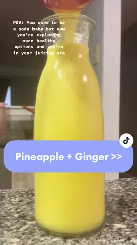 This pineapple ginger drink always hits, barely lasts 3 days in this house 🤤 #juice #juicingrecipes #juicingtiktok 