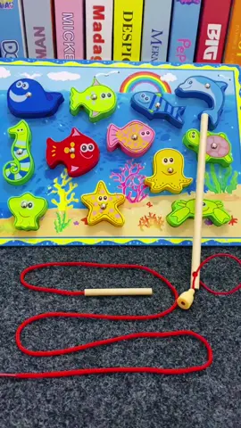 Wooden magnetic fishing toy#fyp #foryou #foryoupage #woodentoys #toys #tiktok #tutorial #child👨‍👩‍👧‍👦❤️❤️ #goodthings 
