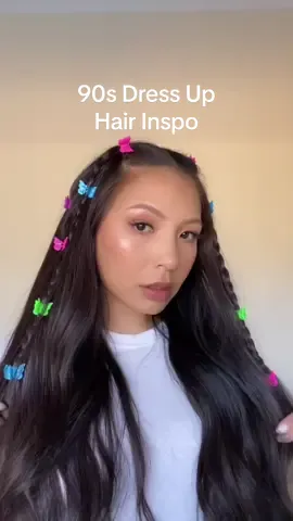 90s Vibe Hair Tutorial #cutehairstyleideas #hairtutorialvideo #90shairstyle #butterflyclipshairstyle 