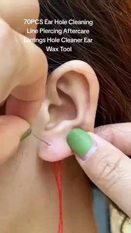 70PCS Ear Hole Cleaning Line Piercing Aftercare Earrings Hole Cleaner Ear Wax Tool