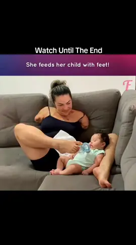 Mother with No Arms Provide Her Baby with Love and Care #mother #care #fypシ゚viral  #pageforyou 
