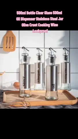 4pcs 500ml Bottle Clear Glass 500ml  Oil Dispenser Stainless Steel Jar Olive Cruet Cooking Wine Leakproof #500mlbottles #bottles #oildispenser  #cookingwineleakproof #bottleclearglassdispenser #CapCut 