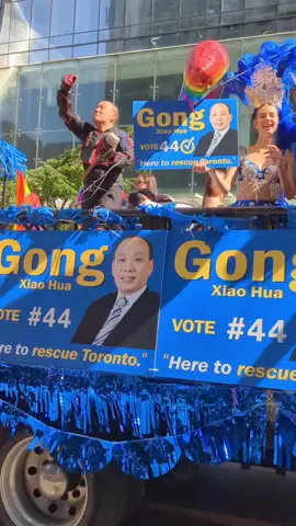 Gong hits the gong at pride, gong is an ally!!!  #gong4mayor #Pride #gongformayor #toronto #lgbtq 