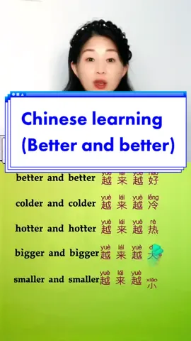 How to say better and better in Chinese #chineseteacher #LearnOnTikTok #harvarduniversity #mandrin #china 