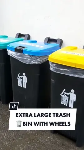 EXTRA LARGE TRASH BIN WITH WHEELS! Perfect way to segregate trash in your home! Big help for trash collectors! Buy Now! Best Budol for me!!! #foryou #foryoupage #fyp #tiktok #budol #tiktokph #affordable #budolfinds #homebuddiesph #homebuddies #bestbudolfindsph #trash #trashbin #bin #Home #affordable 