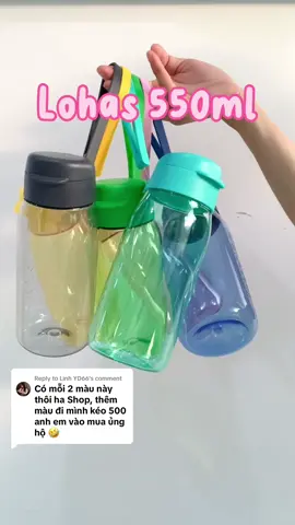 Replying to @Linh YD66  Có hẳn 6 màu cho 500 anh em cùng lựa luôn đây ạ 🥰#tupperware #tupperwarecenter #lohas #550ml #bình_nước #sống_xanh #nhựa_nguyên_sinh #FoodFestOnTikTok #trending #giadungtienich 