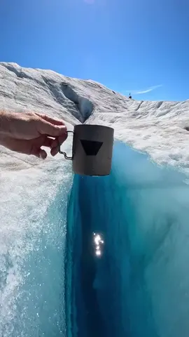 Getting crystal clear water from the glacier stream in Alaska #fyp #foryou #water #ice #alaska #cold #amazing #wow #satisfying #satisfyingvideo #viral #trending 