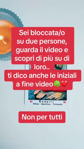 Percepisco una situazione di blocco da parte tua, su due persone. Guarda il video se ti capita nei “ per te” a fine video ti dico anche le iniziali. 🍀❤️#tiktok #video #videodelgiorno #tarocchi #tarocchiinterattivi #cartomanteonline #cartomantetiktok #tarocchiamore #tarocchioggi #tarocchiitalia #tarotreading #tarot #tarotcards #cartomanzia #cartomanziagratis #cartomanziaonline #cartomanziainterattiva #pendolodivinatorio #pendolo #coppia #blocco #novita #amante #relazione #relazionedicoppia #relazionetossica #relazioneperfetta 