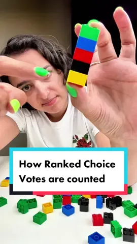 Boss: How should we explain Ranked Choice Voting? Us: Legos. NYC's June 27 primary election is a Ranked Choice election! If City Council is on your ballot, you can rank your top five choices in order of preference instead of choosing just one. 💚Fun fact: We held a mini election in our office with these colors - green won! #HowTo #NYCPrimary #NYCPolitics #NYC