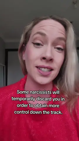 Some narcissists will temporarily discard you in order to obtain more control over you further down the track. #narc #npdawareness #narcissistbehavior #narcissistrecoverycoach #narctoksisterhood #narctalk #narctok #narcissist #narcissism #narcissisticmanipulation #narcissisticrelationship #narcissistbehavior 