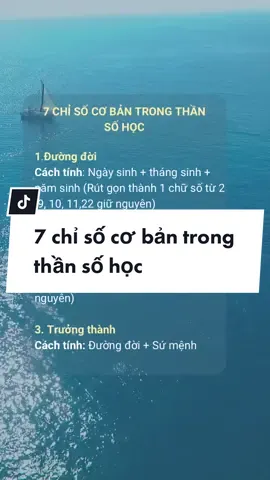 7 chỉ số cơ bản trong thần số học #nhansohoc #thansohoc #numberology #LearnOnTikTok 