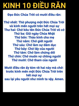 #bàikinhmườiđiềurăn #bàikinhcônggiáo #kinhsáchđạocônggiáo #đọckinhđạocônggiáo  #lờikinhcônggiáo 