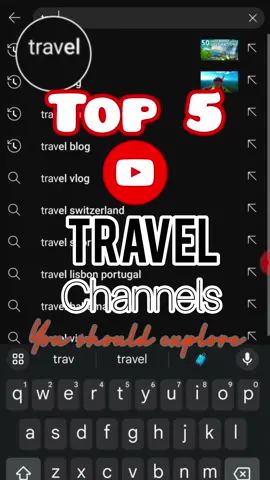Top 5 YouTube Travel channels you should explore #fantribute  #travel #youtube #youtubeshorts #youtubechannel #travelchannel #viral #ricksteves #karaandnate #nadironthego #woltersworld #probablylost #travelmusebyshants  @Rick Steves @Mark Wolters @Kara and Nate @Nadir On The Go @Hannandtrey 