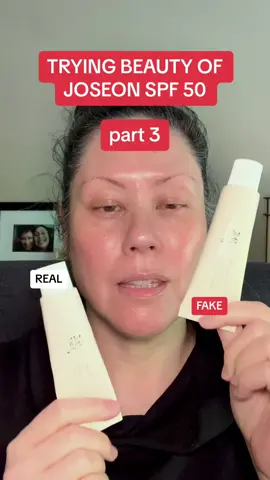 Comparison between FAKE @Beauty of Joseon sunscreen from a random 3rd-party seller on Amazon.ca and the REAL sunscreen from @STYLEKOREAN (authorized retailer; they run the BoJ-authorized Beauty of Joseon Official store on Amazon.com). #SkinTok #SkinCare #koreanskincare #sunscreenviral #sunscreen #counterfeit #BuyerBeware #beautyofjoseon #Beautygeeks 