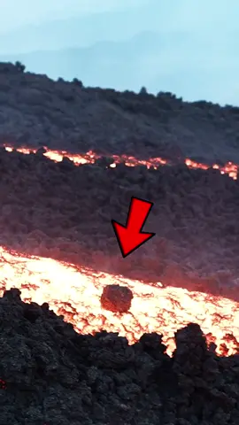 What happens when you throw a rock in an active volcano?