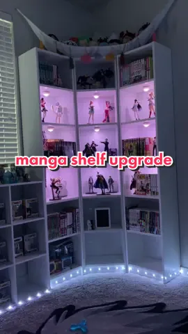 the lights just add a certain something to the shelf idk #mangacollection #mangashelf #mangashelving #animefigurecollection #animefigurecollector #weebtok #anjeezyalmighty #secretanimesociety 