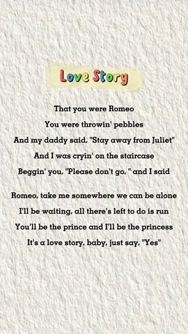 Love Story 🎧 #lyrics #music #fyp #nhachaymoingay #LearnOnTikTok #FoodFestOnTikTok #foryou #amnhac #xuhuong #trending #viral #musicchill #lovestory #taylorswift 