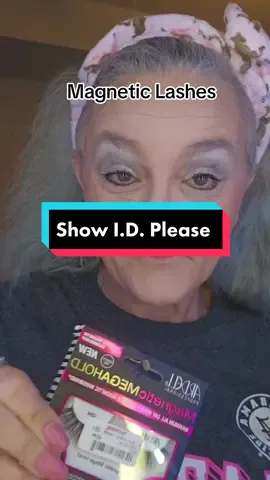 Magnetic lashes work great for me because the glue doesn't like me! Also, bring your I.D. to prove your age to make videos. #over40 #matureskinmakeup #approved #genx #showid 