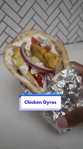 Chicken Gyros! | Summer Sandwiches Ep.1  Ingredients: Chicken marinade: 1lb chicken breast  ¾ cup greek yogurt Juice of a lemon 1tbsp olive oil  4 garlic cloves minced Salt Pepper 1tsp Cumin  1tsp coriander 1tsp Turmeric 1/2tsp Cayenne pepper  2tsp Italian seasoning  Cucumber Salad: Cherry tomatoes  Red onions Feta cheese  Cucumber diced  Salt & pepper to taste Extra virgin Olive oil  Lemon juice  Toppings: Tzatziki sauce (there’s a recipe for this on my profile!)  - You’ll need Pita bread as well!  #foodtiktok 