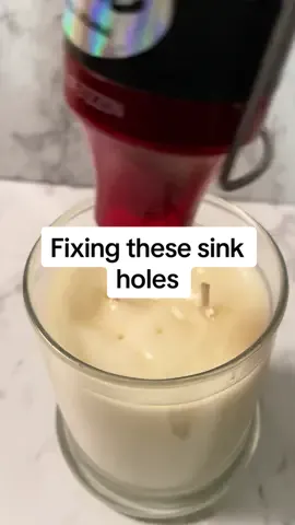 We all hate sinkholes . But such an easy fix #CandleMaking #candletiktok #candletok #candlebusiness #candlemaker #fyp #foryoupage #asmr 