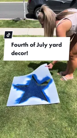 Showing our American pride over here! This was super fun and easy! I love how it turned out! So much better than our mini flags that blow away! I used field spray and regular spray paint for the red! #fourthofjuly #diyproject #partyideas 