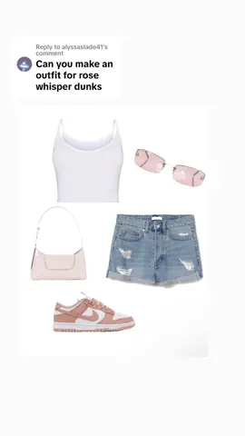 Replying to @alyssaslade41 ~simple outfit with rose whisper dunks~#fypシ #OOTD #ideas #trending #outfit #fashion #cute 