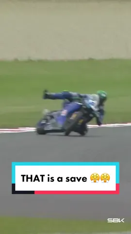 THAT is what we call a save 😤 Stefano Manzi really pulled off a magic trick ✨ #GBRWorldSBK 🇬🇧 #WorldSBK #motorcycle #Motorsport #racing #sportsontiktok 