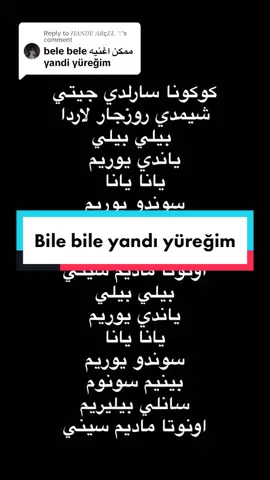 Replying to @𝐻𝐴𝑁𝐷𝐸 𝐴𝑅ç𝐸𝐿  ⚚    طريقه نطق اغنيه Bile bile yandı yüreğim ✨ #turkish #turkish_songs #turkey #fyp #foryoupage #fypシ #foryou #fypシ゚viral #bilebileyandıyüreğim 