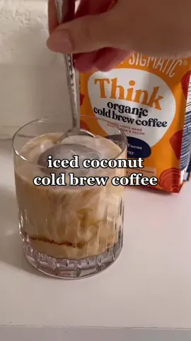 iced coconut cold brew coffee✨ made w @Four Sigmatic organic ground coffee w lion’s mane & chaga mushrooms! #cuisinebykatie #foursigmatic #foursigmaticpartner #organiccoffee #functionalmushrooms #everydaymagic 