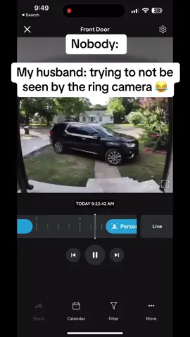 He would always leave me stuff on the porch since middle school ❤️ he really though he was going to beat the ring😂 #clumsy #husband #ringcamera 