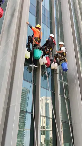 Rope Access window cleaning doha qatar 🇧🇭🇧🇭#