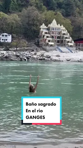 Cuando te bañas en el Ganges, te introduces en la Madre Ganga, dentro de la matriz de la shakti (de la energía vital), de la vida, y renaces. Igual que vienes en un líquido al nacer, te metes en otro para renacer.  Muchas personas hacen esta inmersión todos los días, como un ritual de renacimiento a través de la purificación en las aguas sagradas del Ganges. En Rishikesh, que es en donde solemos realizar los baños durante nuestro tour, el río Ganges viene bajando del Himalaya, por lo que sus aguas son azul turquesa cristalino, completamente limpias . . #rioganges #rishikesh #aguasagrada #riosagrado #poderespiritual 