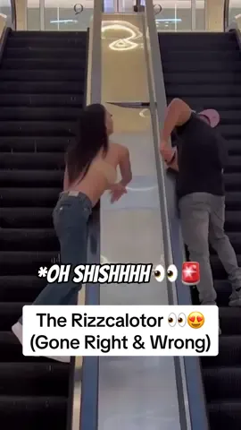2 Girls With 2 Different Reactions 💀🤣 #fyp #rizz #fypシ #foryoupage #ouch #escalatorgirl #foryou 