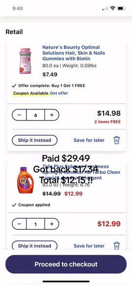 Walgreens curbside! #walgreens #curbside #couponing #savemoney #money #savings #moneyhacks #couponcommunity #couponingtiktok #febreze #tide #naturesbounty #vitamins #curbsidepickup #MomsofTikTok #deals 