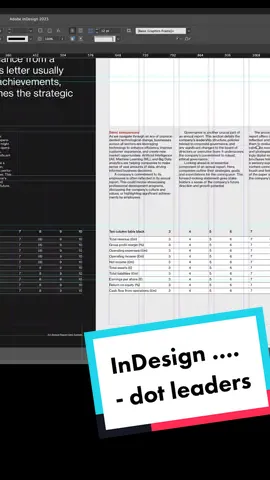 InDesign – create simple tabbed dot leaders  View the full tutorial on YouTube #indesign #adobeindesign #indesigntutorial #indesigntutorials #indesigntricks #typography #typesetting #graphicdesign #indesignhacks #indesigntips #adobeindesigntips