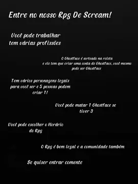 Entrem,o Rpg é ótimo #rpg #scream #discordbrasil #discord #rpgdiscord #rpgbrasil#panico #entrem #comunidadelegal #tiktok 