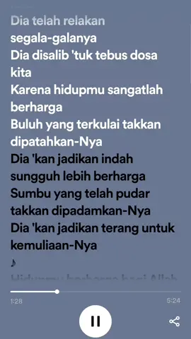 Hidup kita sunggu berharga di hadapan Tuhan 😇 #foryou #liriklagu #lirikrohanikristen #eci19 #spotify 