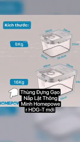 Thùng Đựng Gạo Nắp Lật Thông Minh Homepower HDG-T mới Giá chỉ 249.000 - 299.000₫!#thungdunggaothongminh 