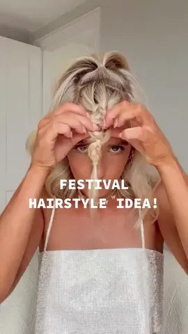 Festival hairstyle idea🪩🫶🏻🕺! #festivalhairstyles #shorthairstyles #shorthairinspo #easyhairstyles #quickandeasyhair #festivalhair #heatlesshairstyles 