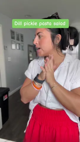 Dill pickle pasta salad!  #dayinthelife #dayinmylife #summer #cookout #recipe #cookwithme #pastasalad #dillpicklepastasalad 