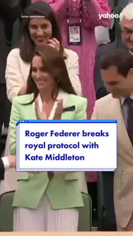 #RogerFederer broke #royalprotocol with #KateMiddleton at #Wimbledon 👀🎾 #wimbledon2023 #princessofwales #britishroyalfamily #britishroyals #yahooaustralia 