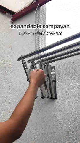 expandable sampayan 😎🤝 • retractable • adjustable • wall mounted • stainless steel • foldable • long lasting durability CHECKOUT MO NA! 🤝 #sampayan #sampayanfoldable #adjustablesampayan #clothingrack #clothingrod #hangingrack #hangingrod #yellowbag #yellowbasket #tiktokfinds #tiktokbudol #budolfinds #budolfindsph #tiktokfindsph  Wall mounted clothes rack aesthetic sampayan