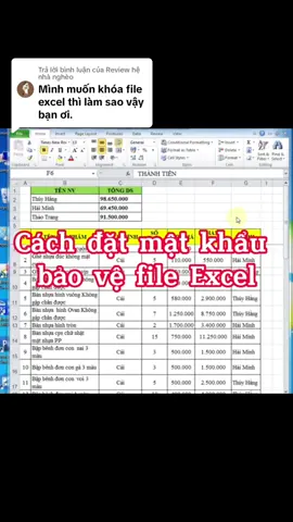Trả lời @Review hệ nhà nghèo Cách đặt mật khẩu bảo vệ file Excel #hoccungtiktok #tinhocvanphong #meoexcel #datmatkhauexcel #sachhayoday2022 