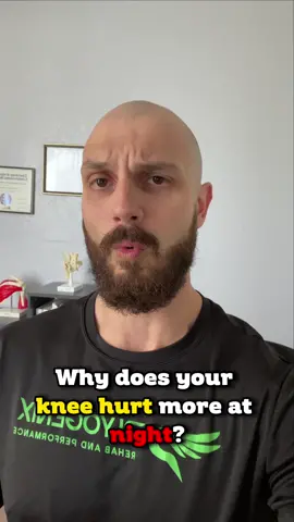 Why knee pain at night? 🤔   There are a few possible causes, but read the full caption for the most common one at the end. 👇🏼   Two common conditions may cause knee pain at night:   Meniscal tears often present with a Sleeper’s sign: a non-severe pain on the inside of your knee that may wake you up if you’re sleeping in the fetal position. 💤   If you are 40+ years old, osteoarthritis is another common cause. (If you are in your 20’s, that’s probably not it) 🙌🏼   If you can’t even lie on the involved side, the first priority is to reduce the pain so you are able to sleep well and be able to recover. Pain modulation is the first order of business here, and modalities and cryotherapy may be the most effective.   In the subacute phase, you may be able to roll onto the involved side and stay there for 30-60 minutes. A combination of hands-on treatment and exercise may be warranted. 💆🏻‍♂️  In the chronic phase, you can lie on the involved side and stay there for 2+ hours. A more aggressive approach with heavy strengthening exercises can usually be taken in these cases. 🏋️‍♂️  But does night pain in your knee means something serious is going on? Very uncommon. Typically the pain is severe, and there are other symptoms like fever, night sweats, deep bone pain, etc. In that case, you need to call your doc right away.  Here is the most common explanation, though:  Usually the pain seems worse at night simply because there are no other distractions. 🤯   During the day, you’re walking, working, and looking at your phone, so the pain doesn’t seem as bad. Once you lay down and bed, and it’s just you and your thoughts, the pain seems worse because you are able to focus on it. 🥴 As always, if you are unsure of what’s going on and you want to be safe, check with a medical professional. 👨🏻‍⚕️ References:  PMID: 31377828 PMID: 24638975 ISBN: 978-0-323-47849-6 #movementismedicine #physicaltherapy #sportsphysicaltherapy #kneepain #stpetersburg #stpetersburg #stpete