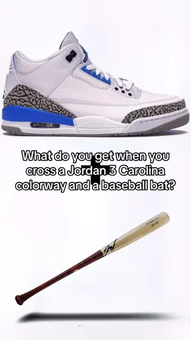 What sneaker/bat collab would you like to see? #jawbats #jordans #woodbats #baseball #sneakers #sneakerhead 