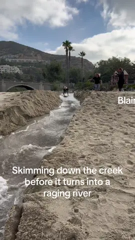 Going down the creek #skimboarding #firsttime #creek #Summer 