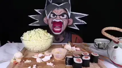 RAHHHHH GOKUUUU #dbz #mukbang #fyp 